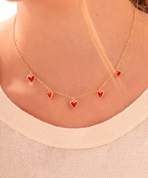 MULTI RED HEARTS CHAIN