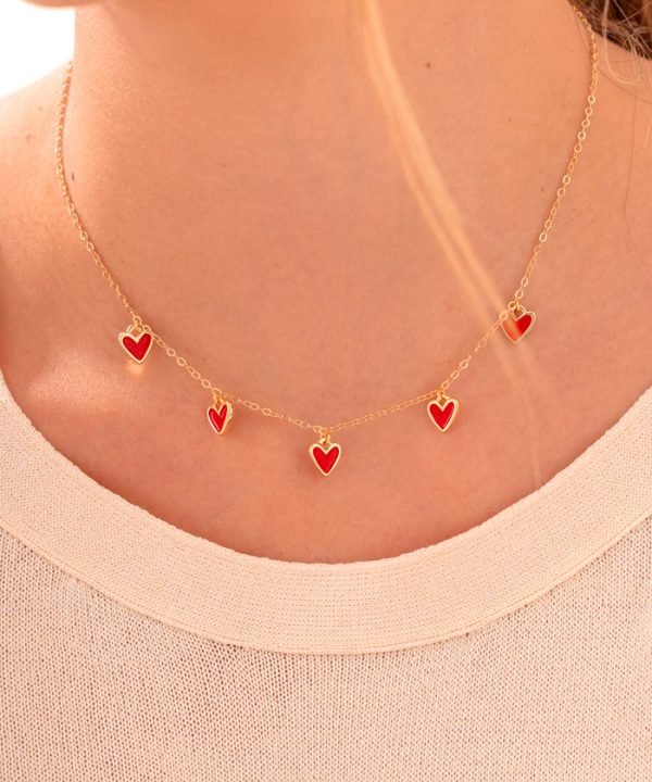 MULTI RED HEARTS CHAIN