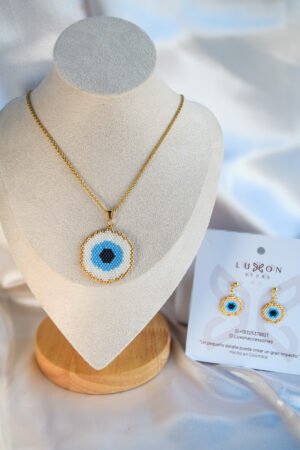 Turkish Eye Necklace & Earrings Set