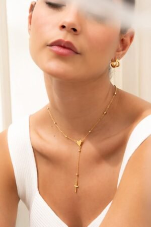 Heart Rosary Necklace